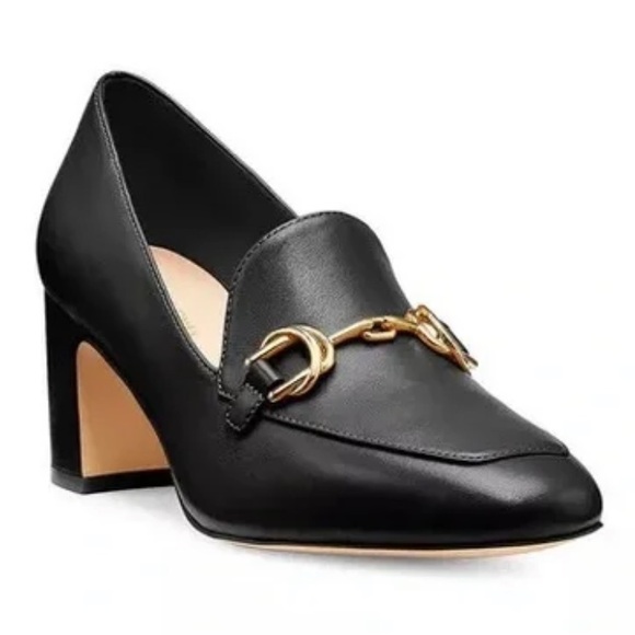 Stuart Weitzman Black Owen Buckle 60 Loafer Pumps 9.5
